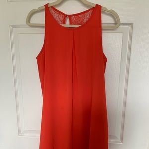 Orange sleeveless dress with lace
